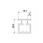 ARA Profil divizare SAS020,aluminiu anodizat pt 003-007